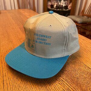Men's AWWA Southwest Idaho Sub-Section Teal/Tan Snapback Baseball Hat Cap